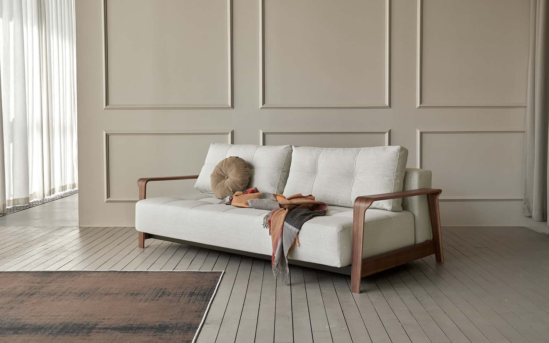 Ran D.E.L. sleeper sofa converting from sofa to bed