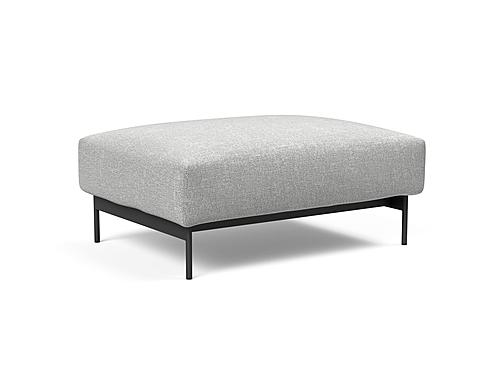 Malloy Ottoman Micro Check Light Gray by Innovation