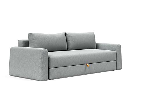 Cone Sleek Sofa Bed (Queen Size) Melange Light Gray by Innovation