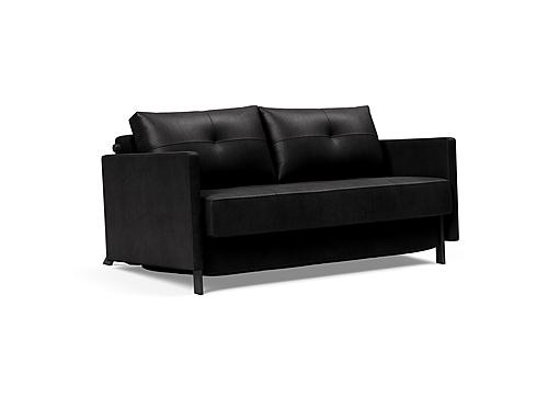 Cubed Deluxe Sofa Bed w/Arms (Full Size) Fanual Black by Innovation