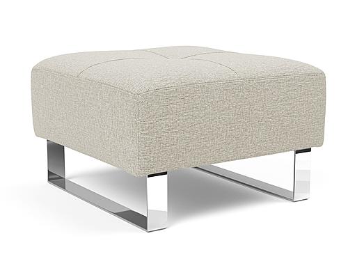 Deluxe Excess Ottoman Mixed Dance Natural, Chrome Legs by Innovation