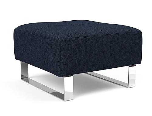 Deluxe Excess Ottoman Mixed Dance Blue, Chrome Legs by Innovation