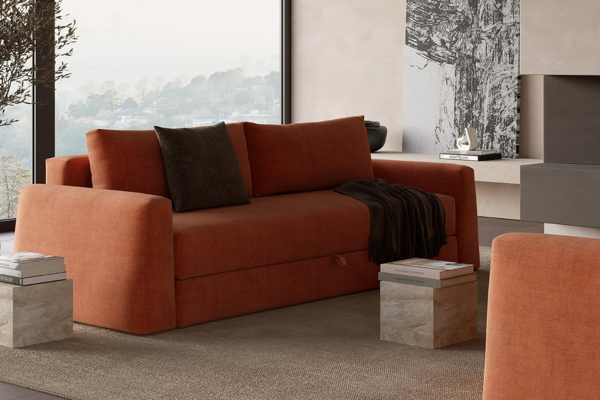 Cone sleeper sofa in sofa position