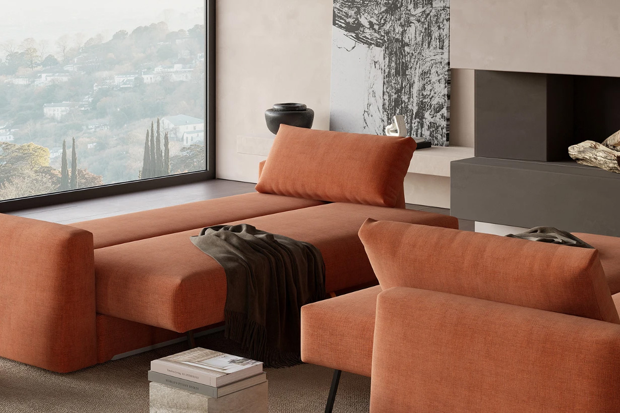 Cone sleeper sofa converting from sofa to bed