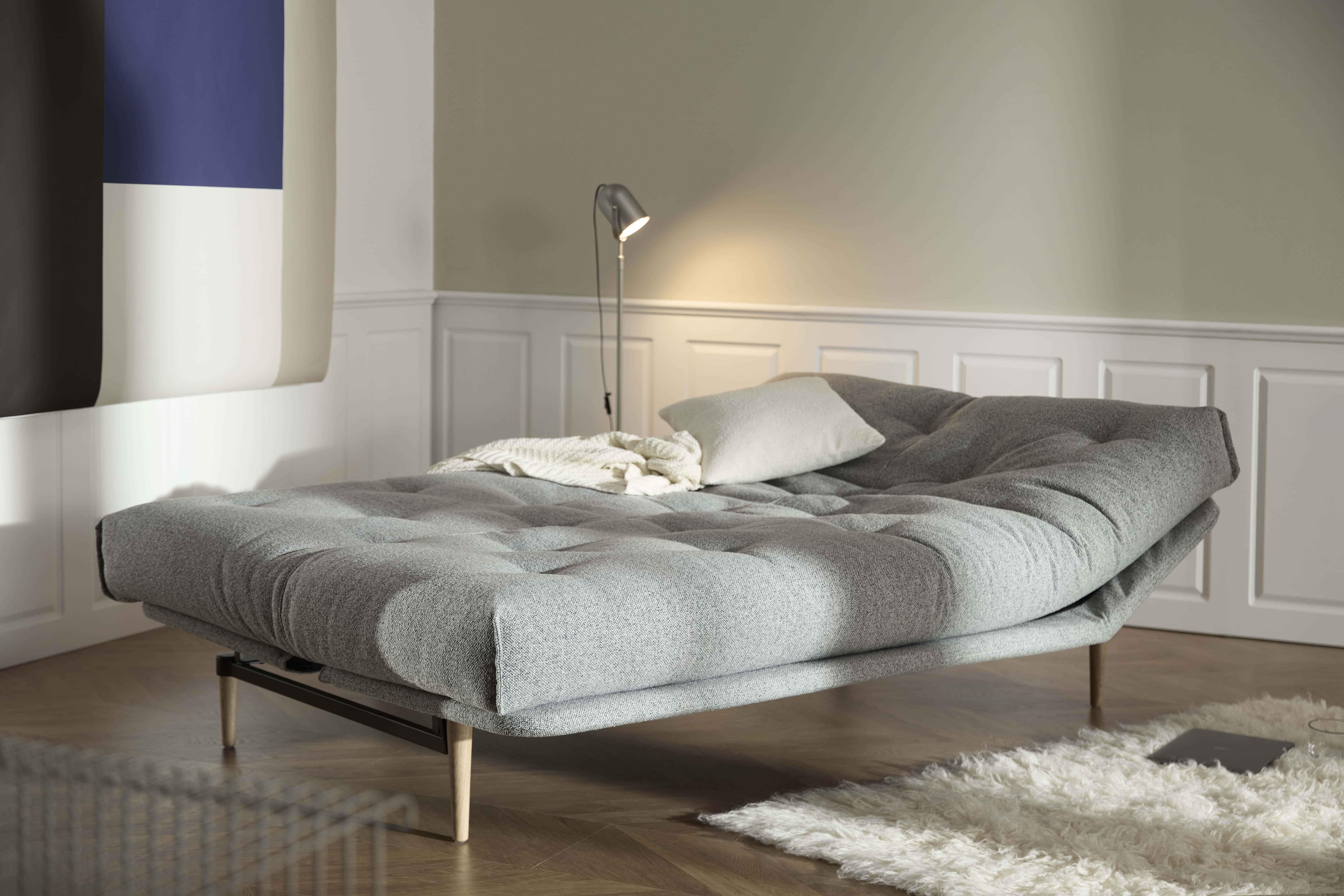 Colpus Futon Sofa Bed with lacquered oak legs