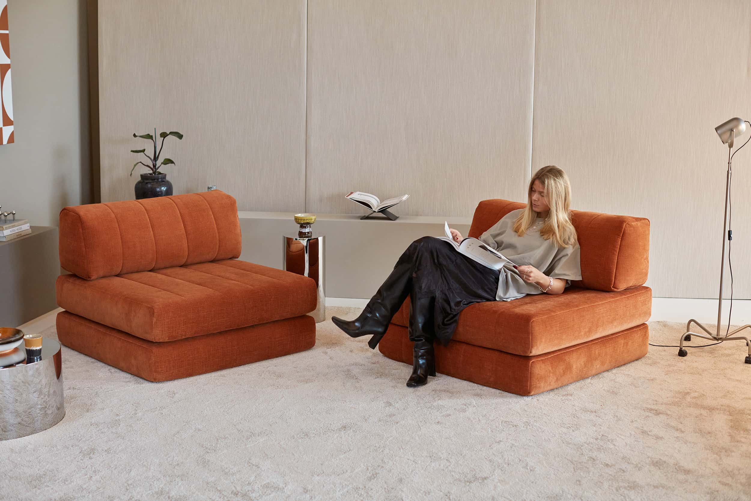 CozyPad Chair in Esina Rust Orange